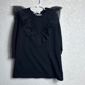 Black Dress with Ruffle Details